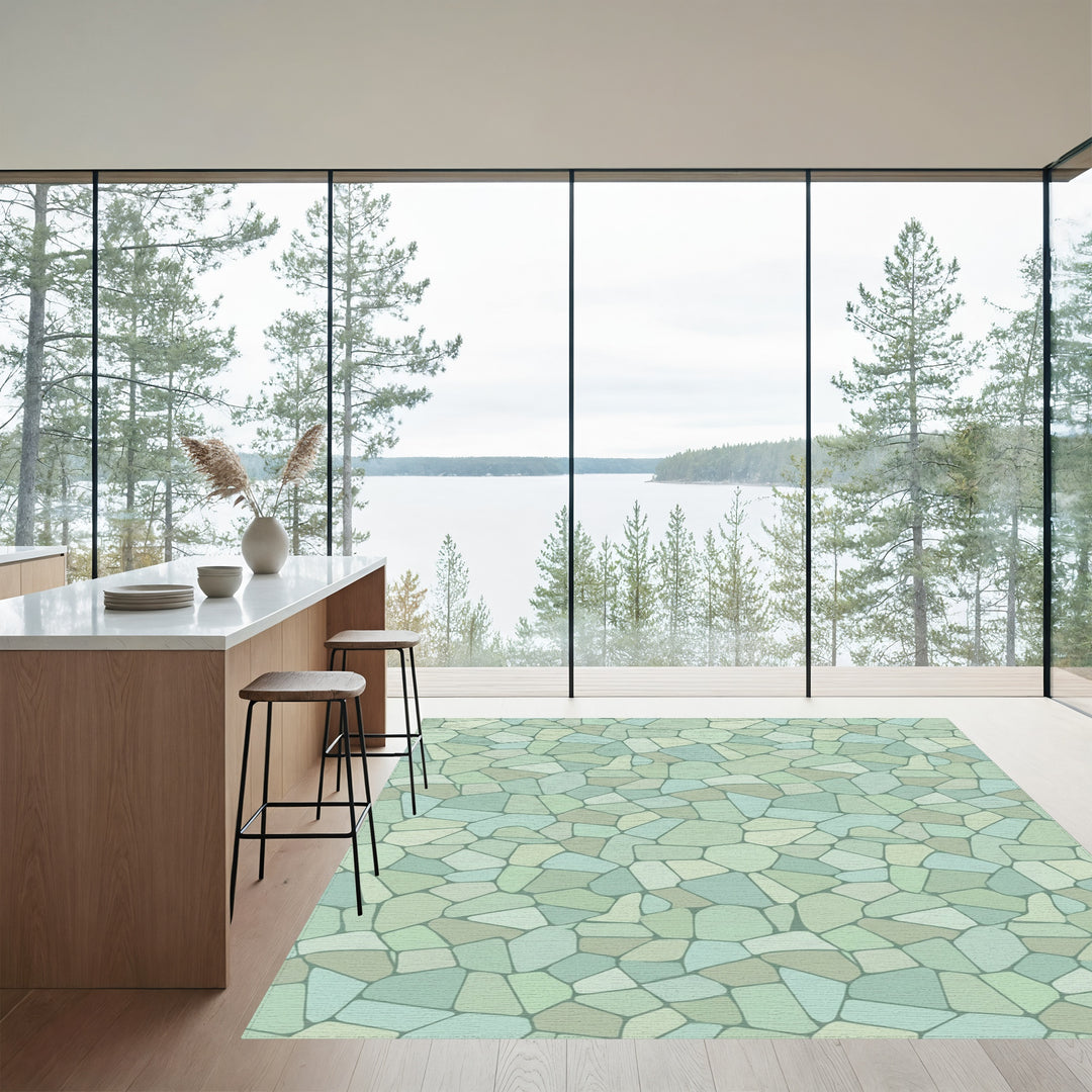 Calming Stone Mosaic Tesselations Rug