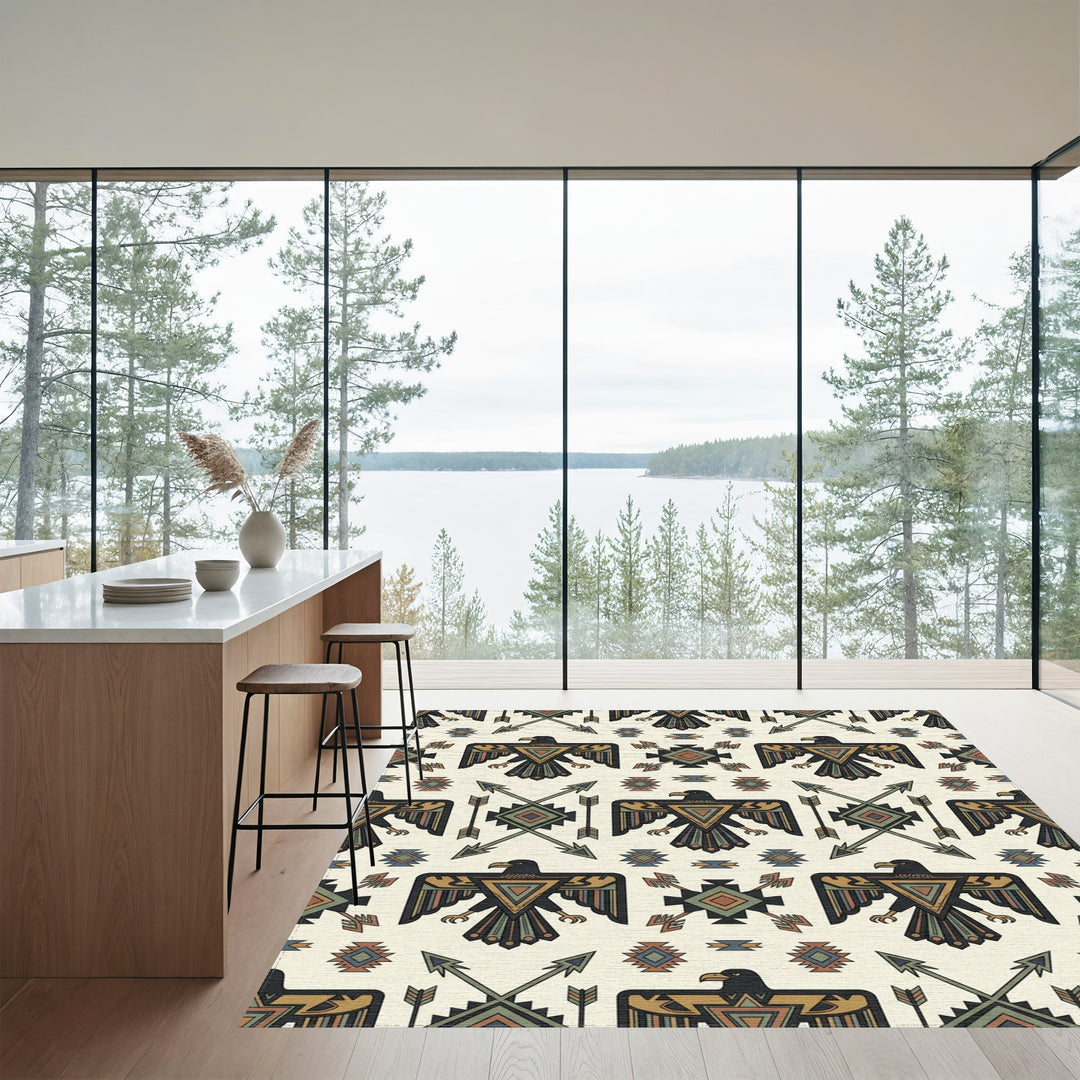 Thunderbird Arrows Tribal Medallion Rug