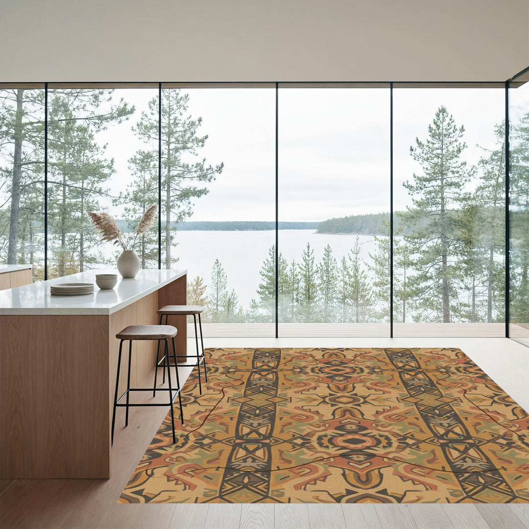 Earthy Tones Tribal Medallion Rug