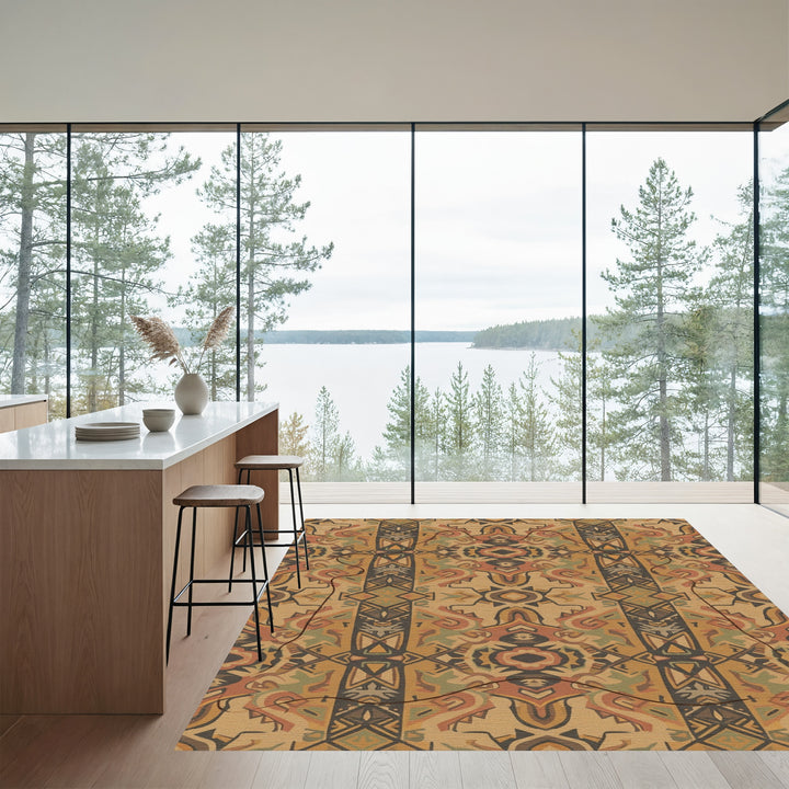 Earthy Tones Tribal Medallion Rug