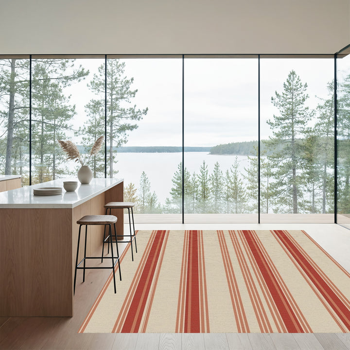 Classic Red Stripe Area Rug