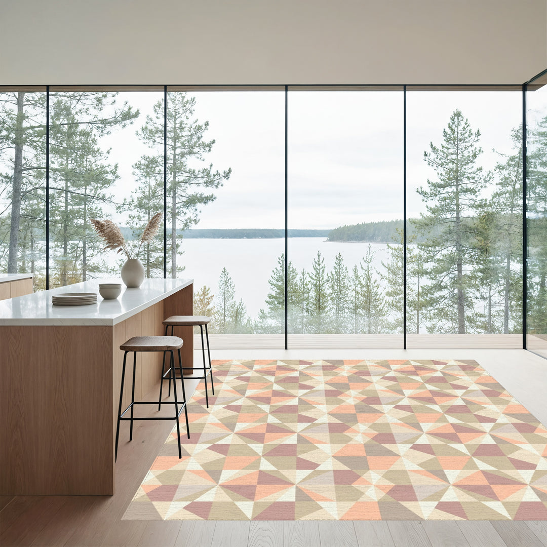 Geometric Pastel Diamond Starburst Rug