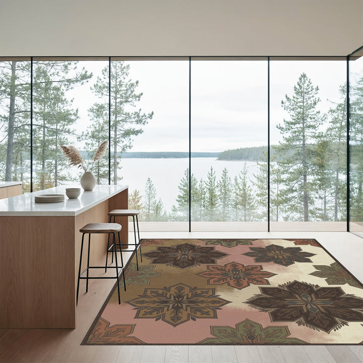 Earthy Tones Starburst Medallion Rug