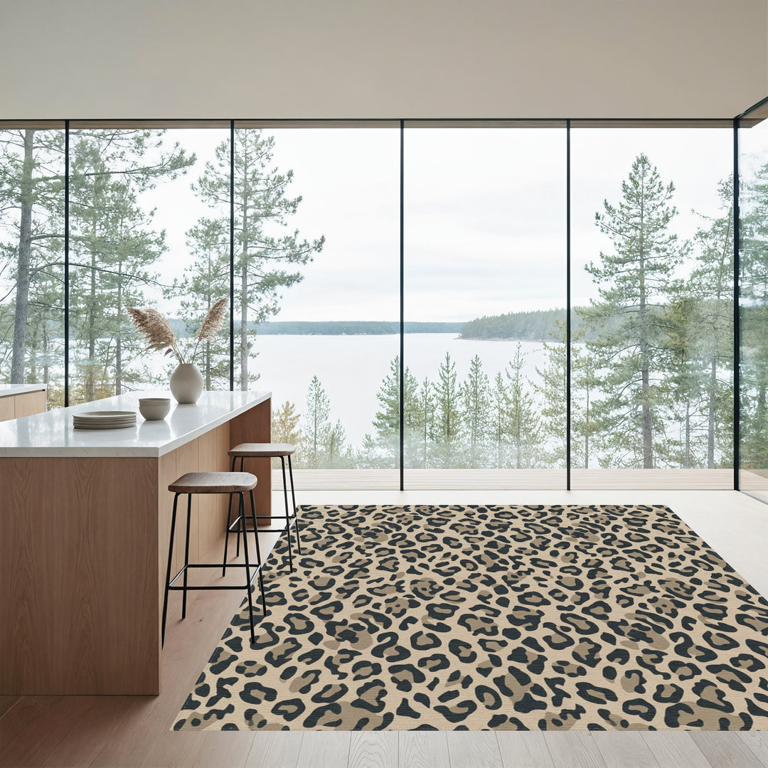 Classic Leopard Spots Tan Rug