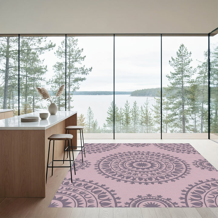 Ornate Lavender Mandala Medallion Rug
