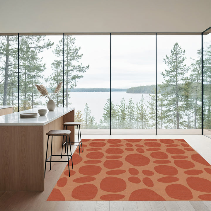 Terra Cotta Organic Pebble Repeating Rug