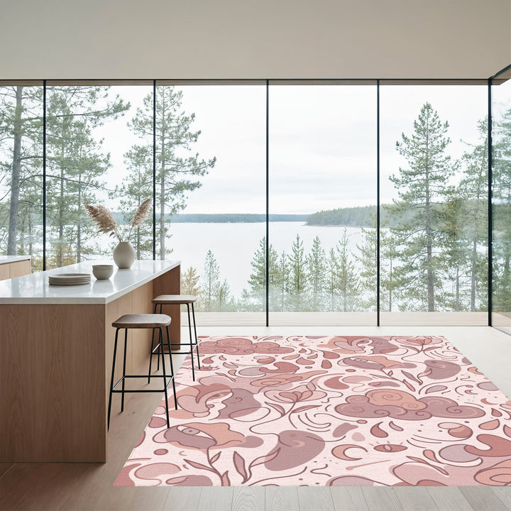 Dreamy Cloud and Eye Floral Collage Rug