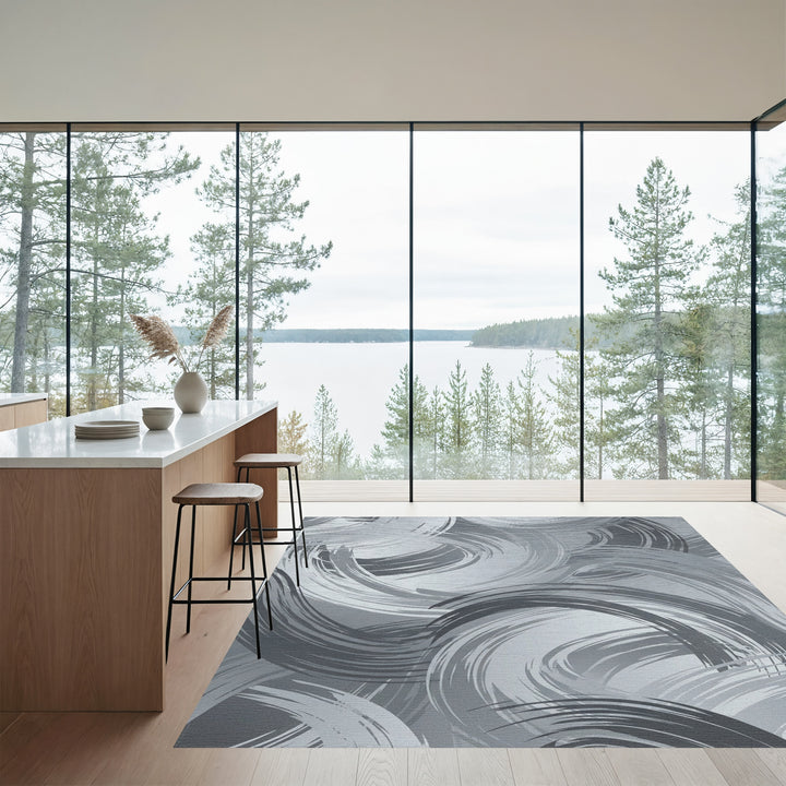 Shaded Swirl Brush Strokes Rug