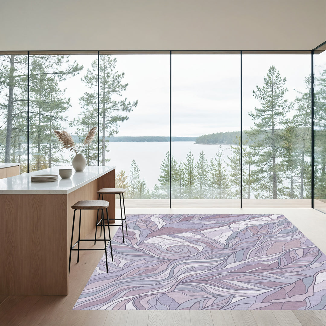 Lavender Feather Organic Swirl Rug