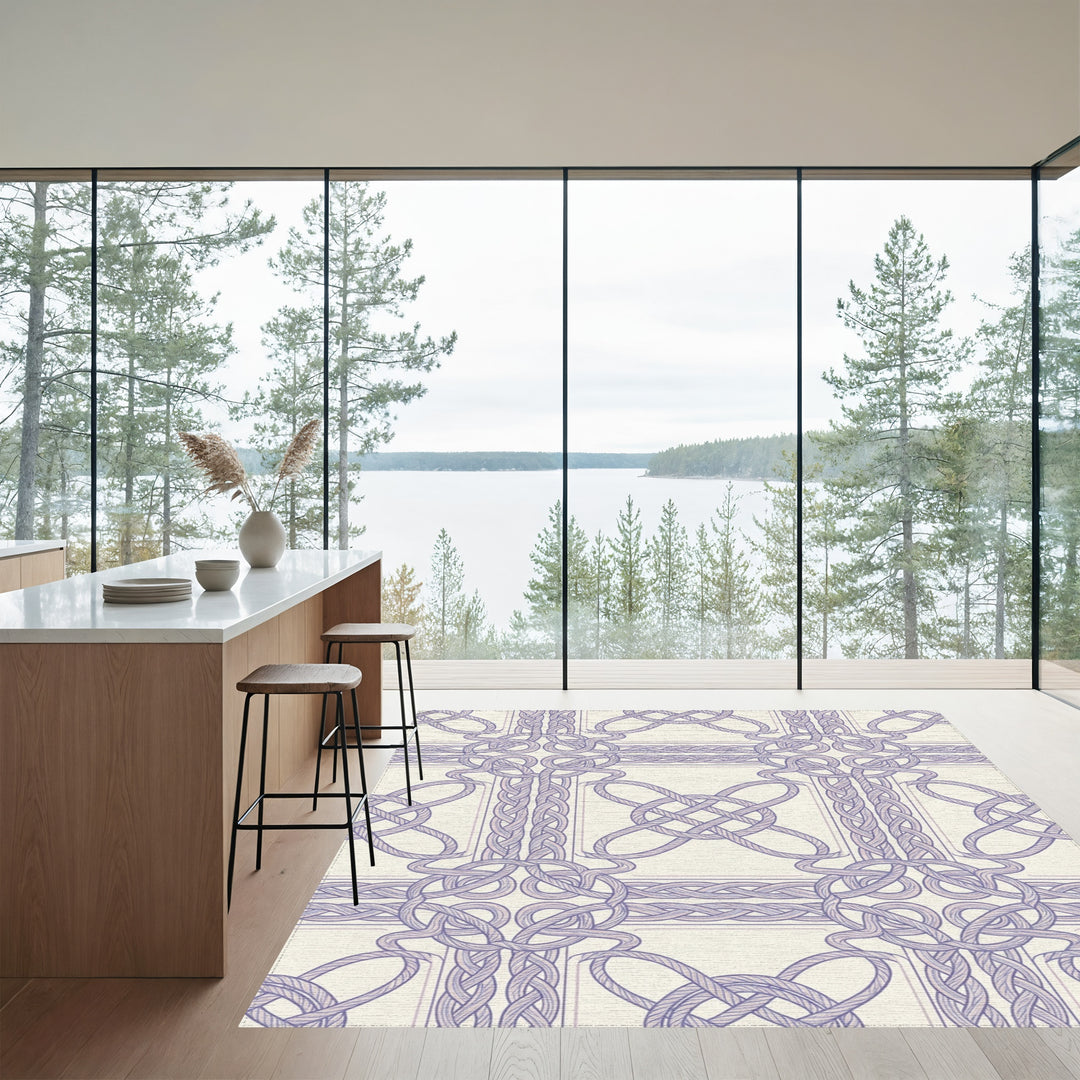 Lavender Interlaced Rope Square Rug