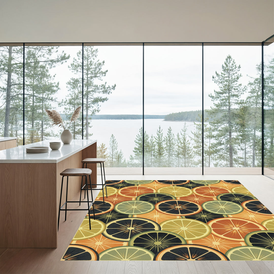 Retro Citrus Slice Medley Rug