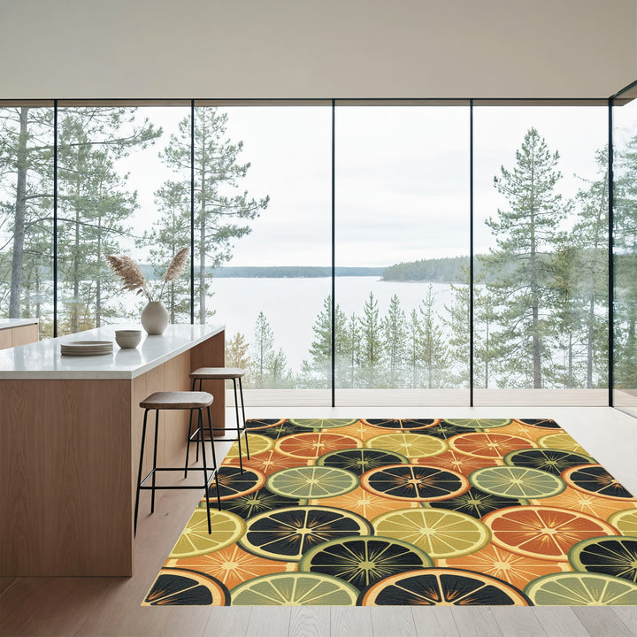 Retro Citrus Slice Medley Rug