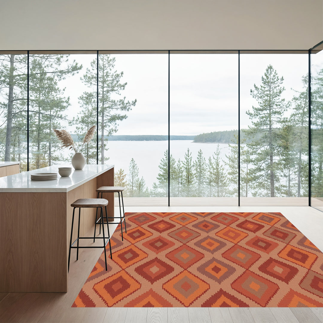 Earthy Diamond Gradient Rug