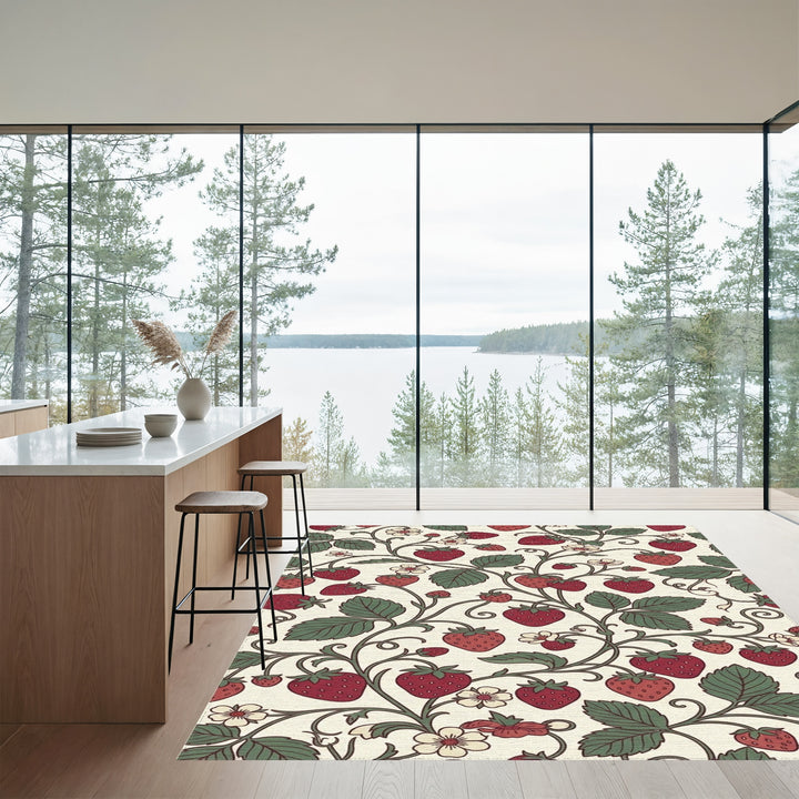 Vintage Strawberry Vine Floral Rug