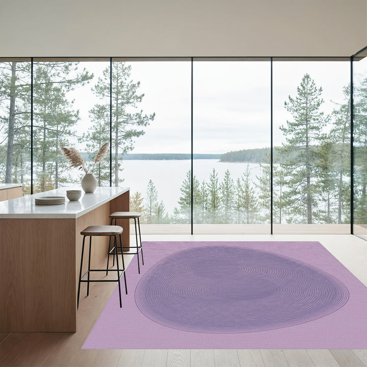 Lavender Abstract Contour Orb Rug