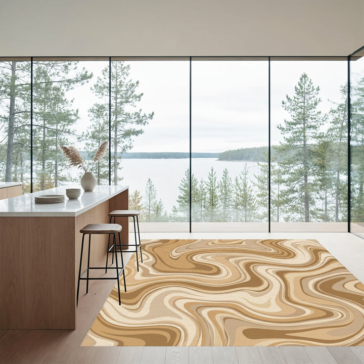 Earthy Tones Swirl Marbling Rug