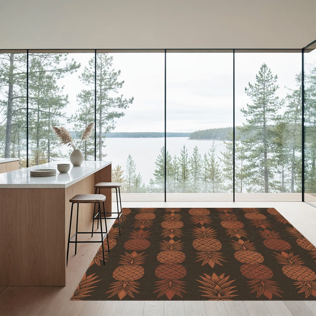 Terracotta Pineapple Vertical Column Rug