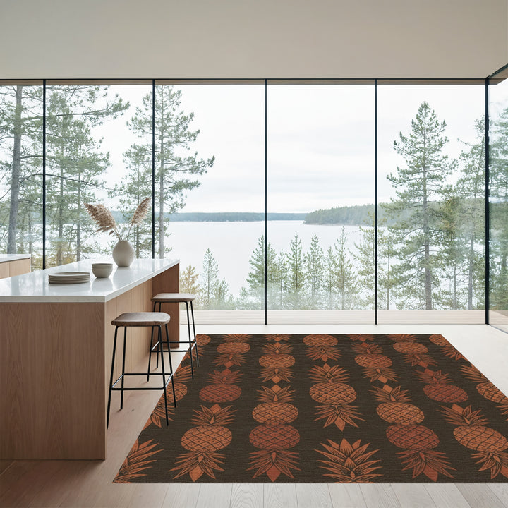 Terracotta Pineapple Vertical Column Rug