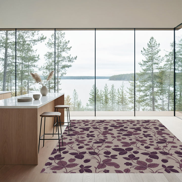 Purple Strawberry Vine Botanical Rug