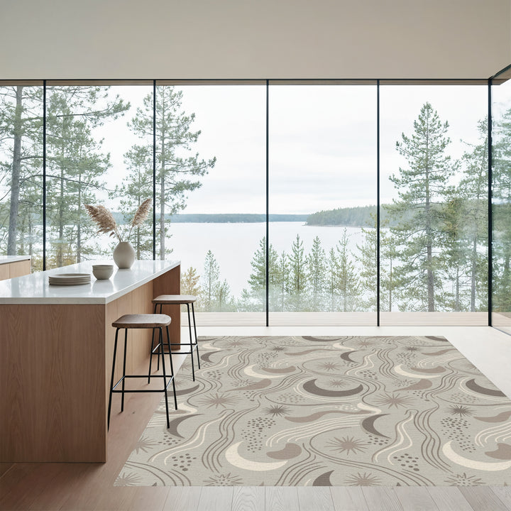 Neutral Moon Star Swirl Medley Rug