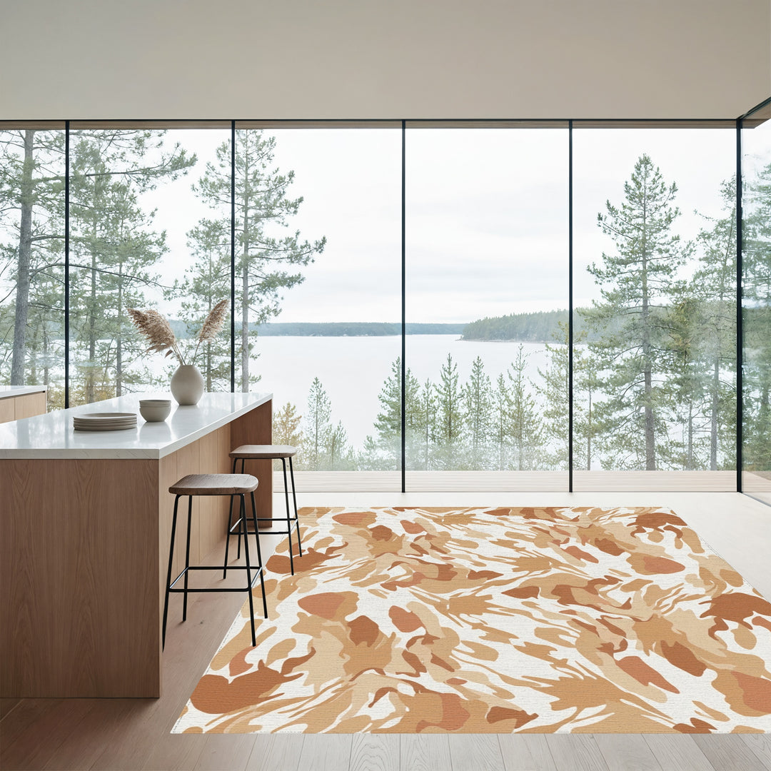 Earthy Tone Abstract Splatter Rug