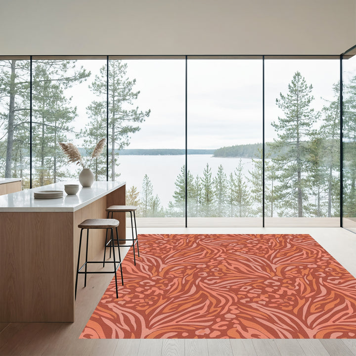 Terra Cotta Animal Print Collage Rug