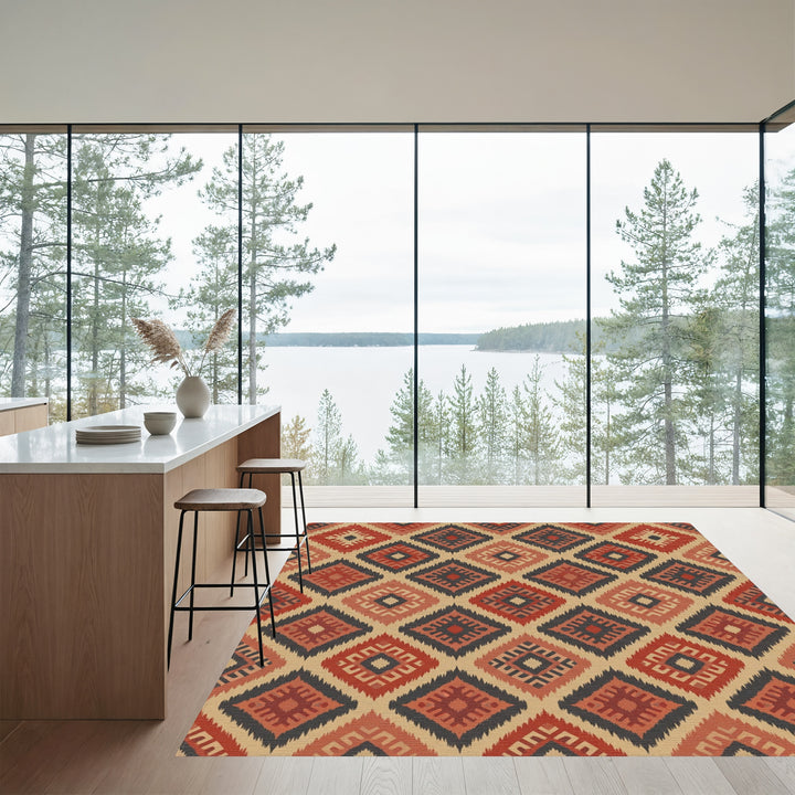 Rustic Diamond Tribal Rug