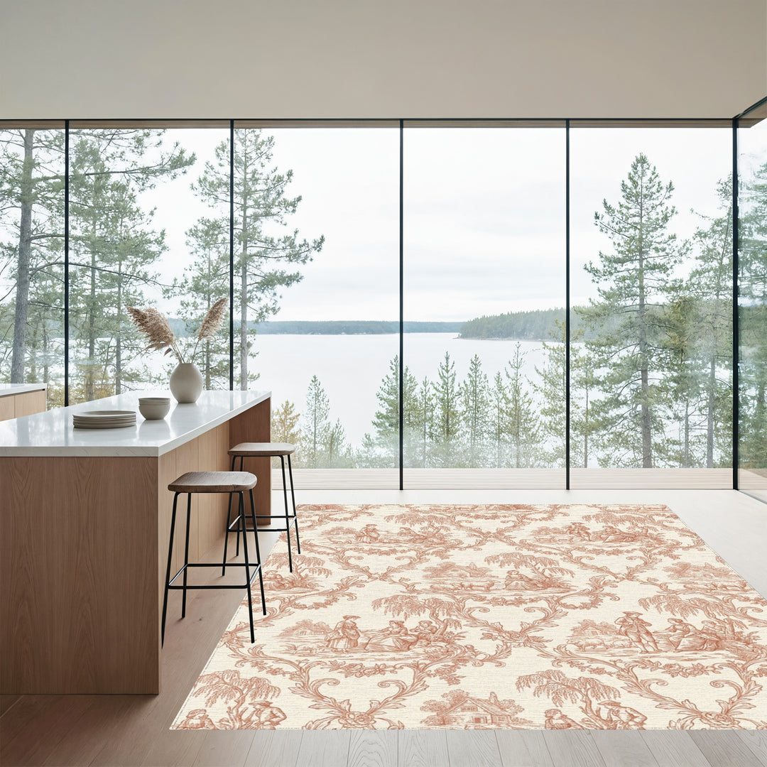 Countryside Scene Sepia Tapestry Rug