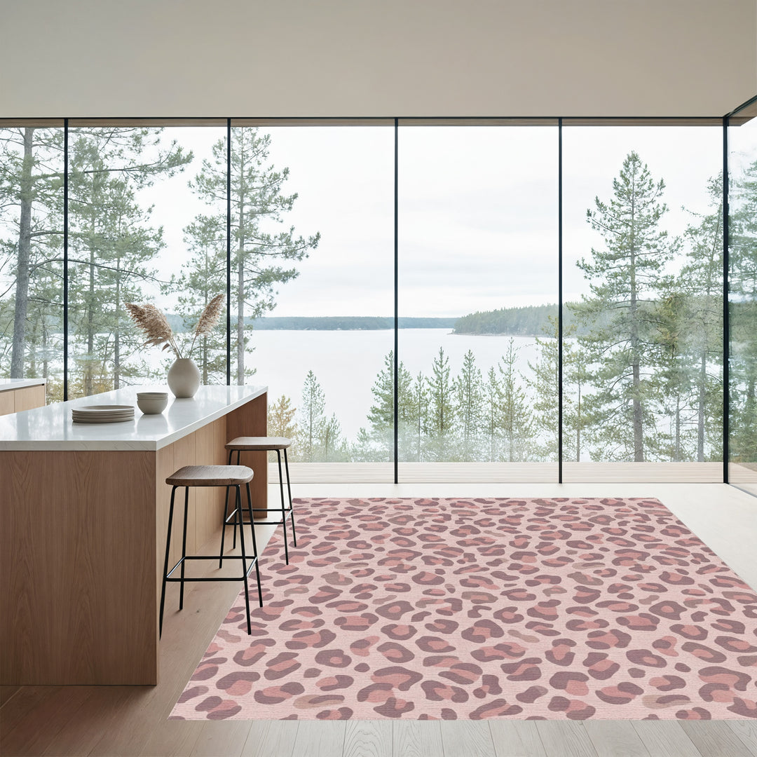 Soft Rose Leopard Spots Rug