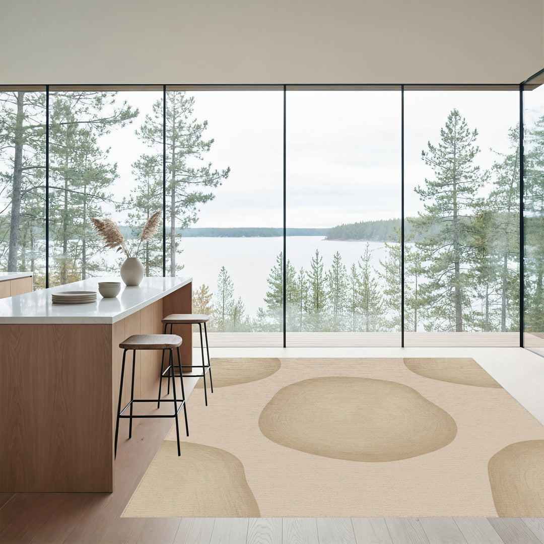 Earthy Blob Circles Abstract Rug