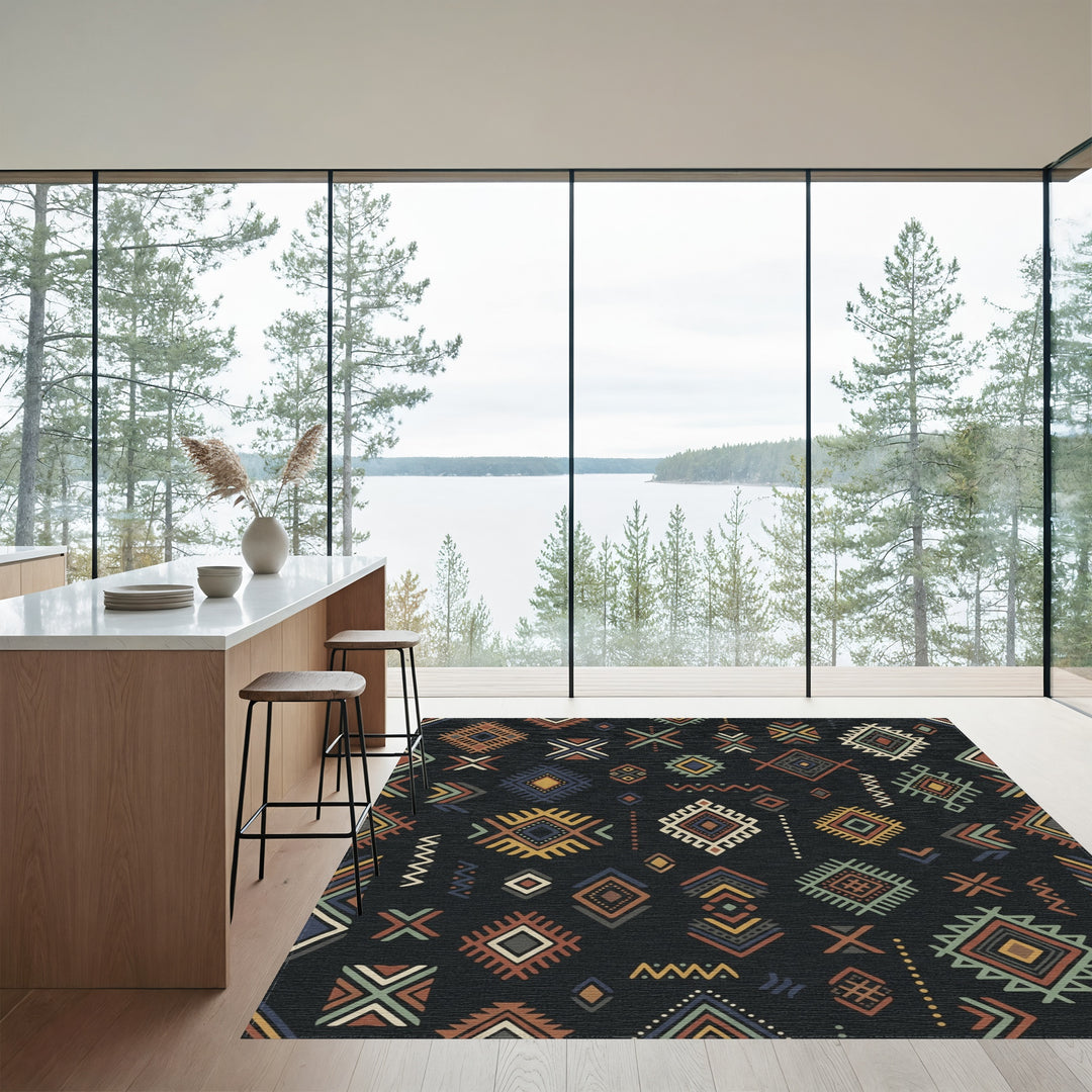Earthy Diamond Tribal Medallion Rug