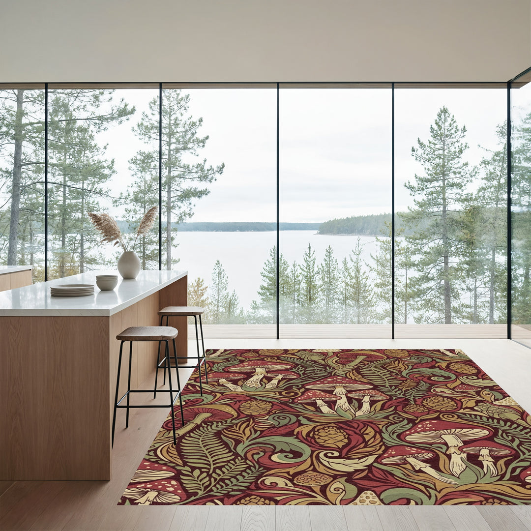 Forest Mushroom Botanical Garden Rug
