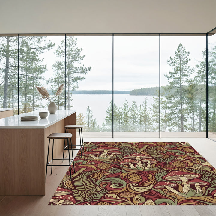 Forest Mushroom Botanical Garden Rug