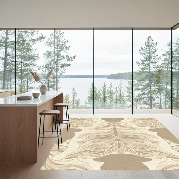 Natural Tones Swirl Hide Rug