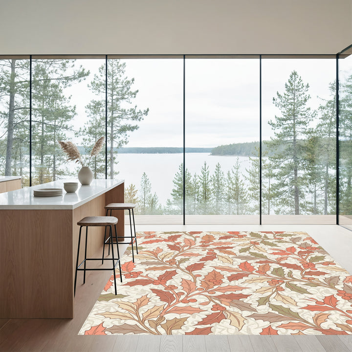 Autumn Berry Holly Botanical Tapestry Rug