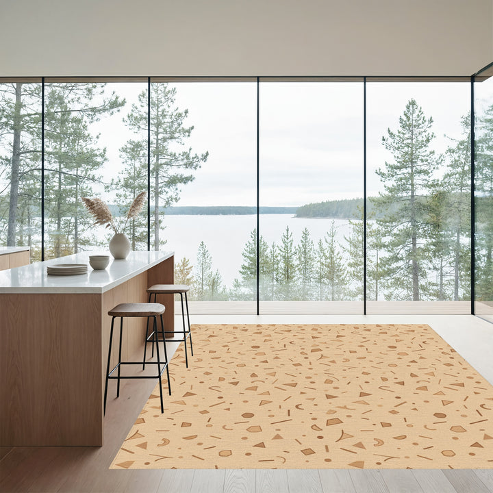 Terracotta Geometric Scatter Abstract Rug