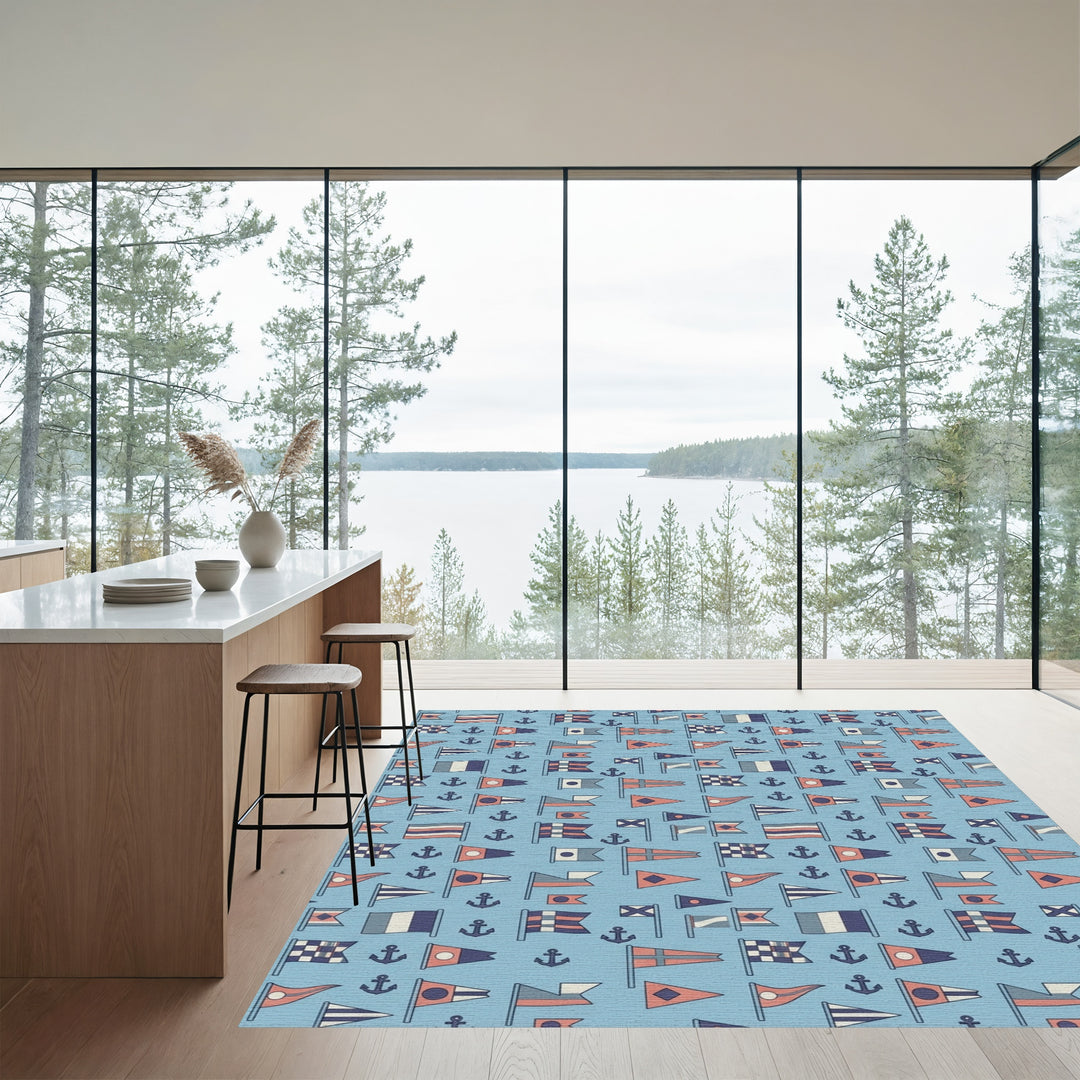 Maritime Flags and Anchors Seamless Repeat Rug