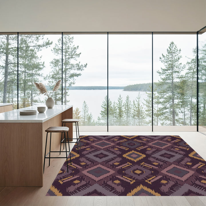Earthy Tones Jagged Diamond Rug