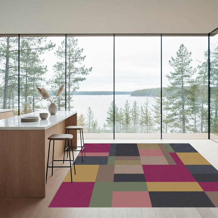 Bold Geometric Blocks Color Blocks Rug