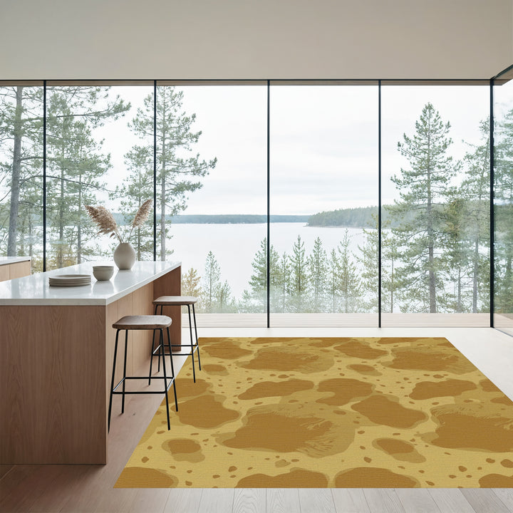 Earthy Speckled Blob Contemporary Rug