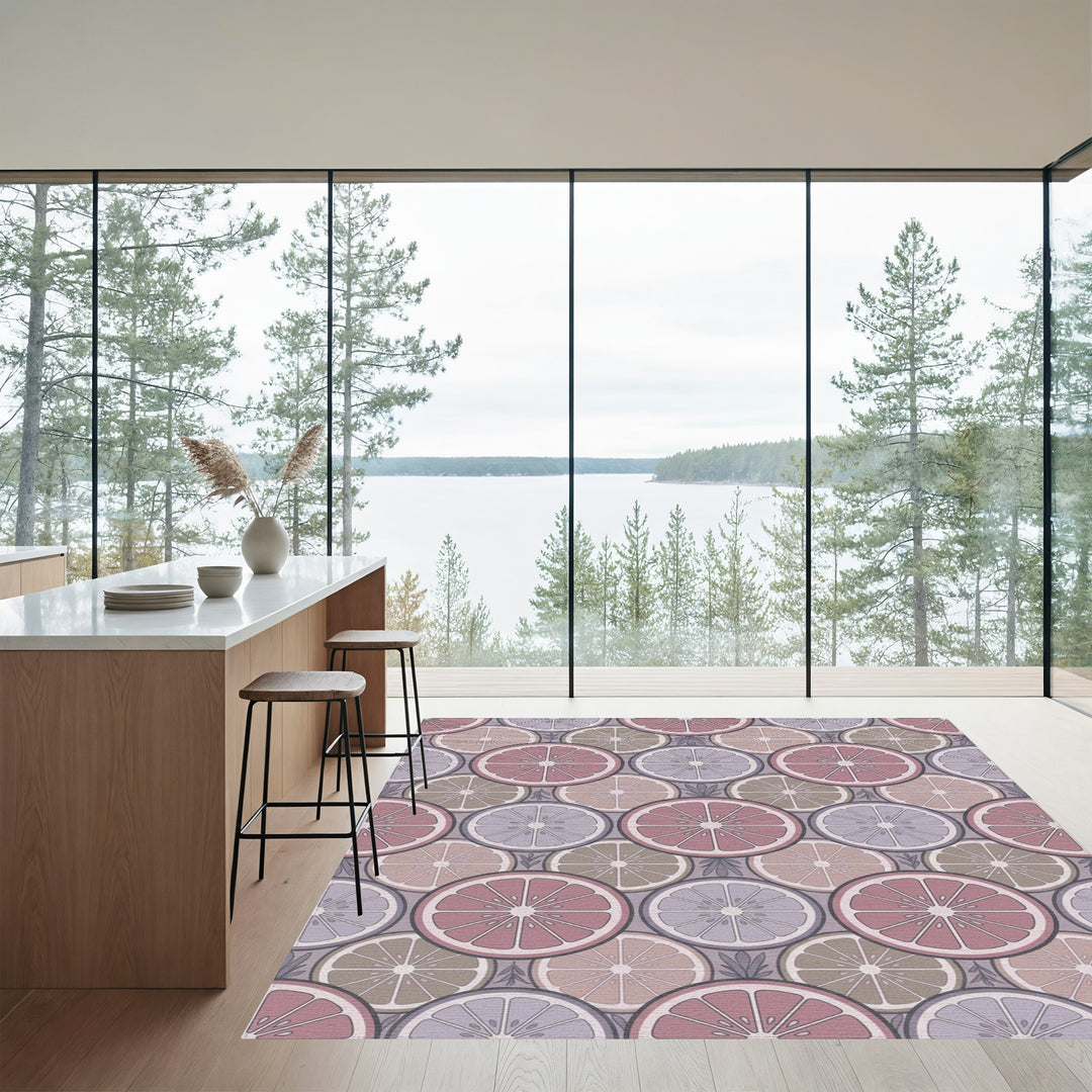 Pastel Citrus Slices Arrangement Rug