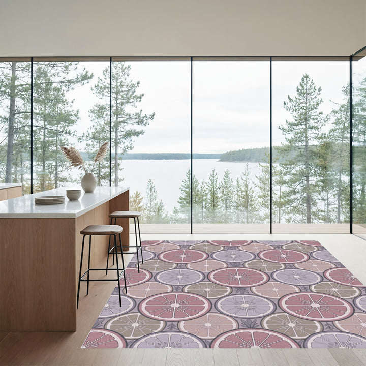 Pastel Citrus Slices Arrangement Rug