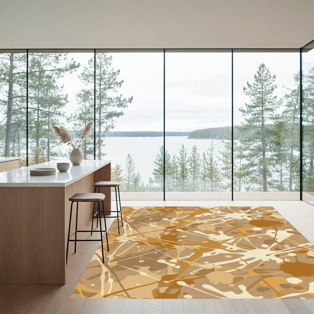 Earthy Tone Splatter Abstract Rug