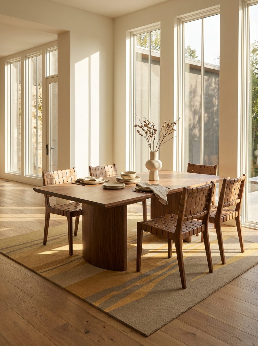 Earthy Tone Abstract Layered Plains Rug