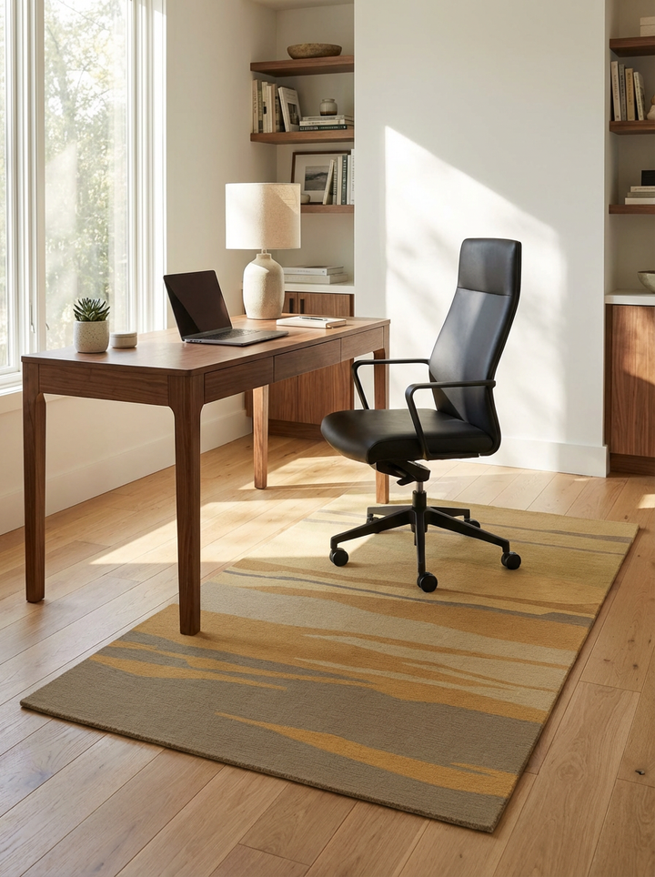 Earthy Tone Abstract Layered Plains Rug