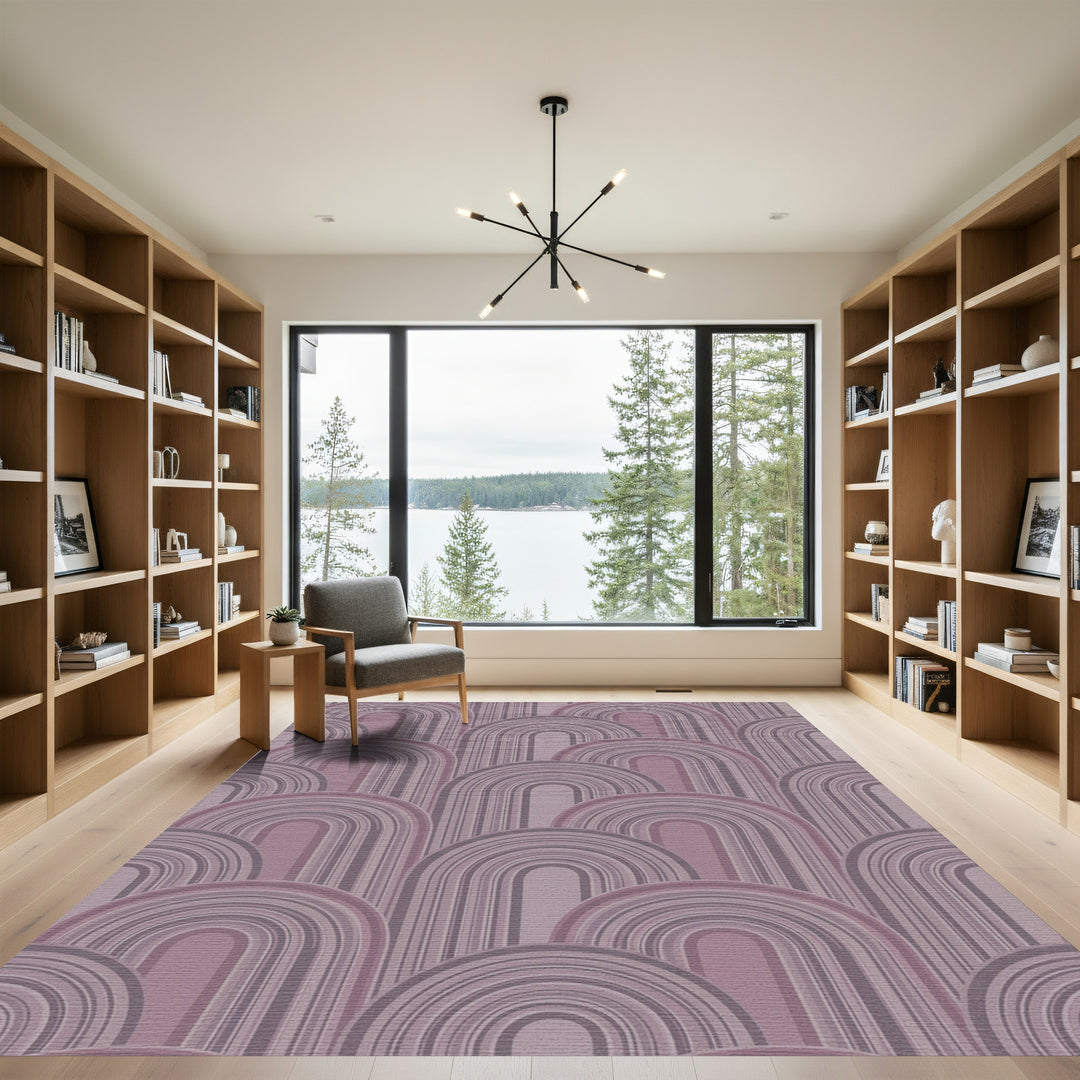 Plum Abstract Rainbow Arch Repeat Rug