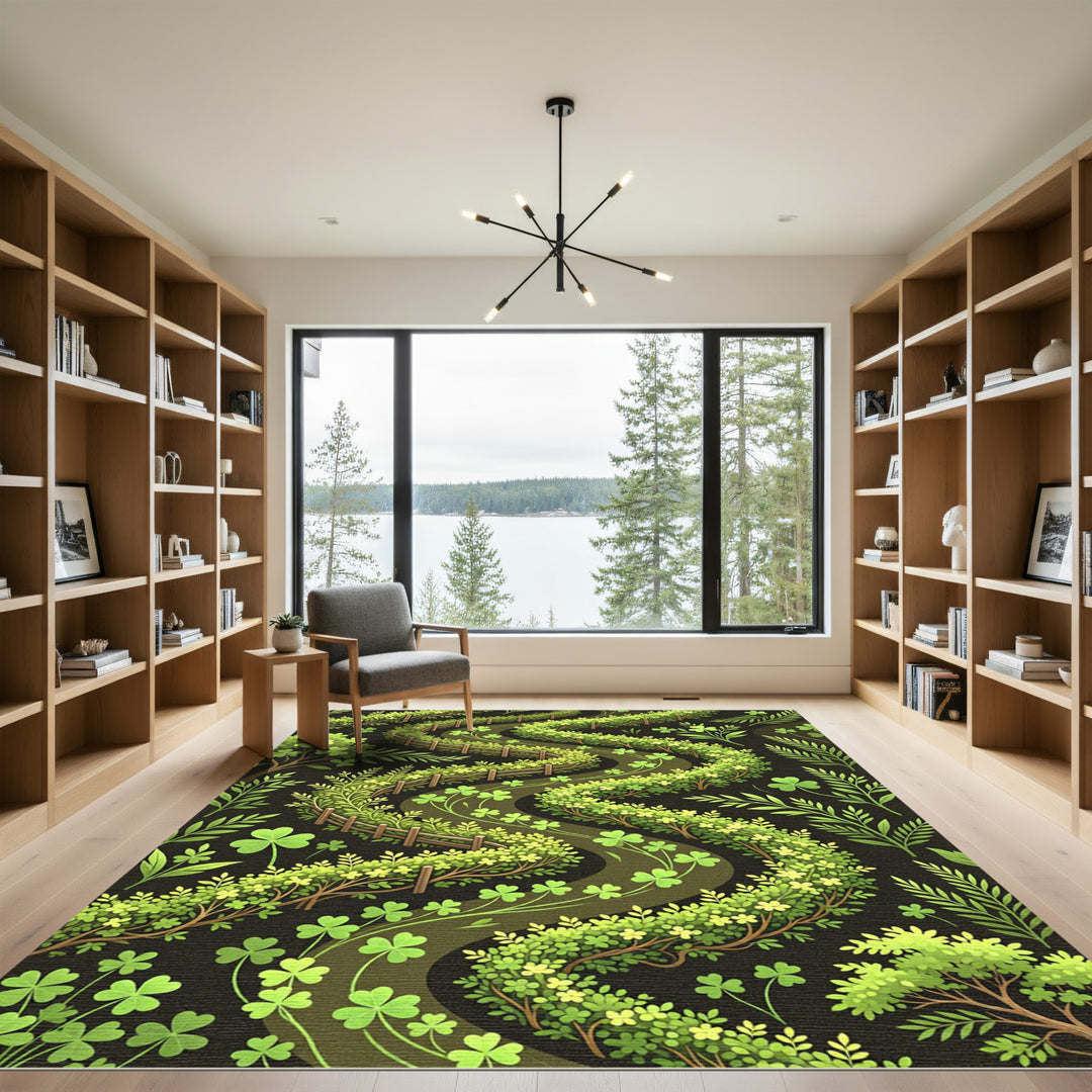 Lush Green Clover Pathway Rug