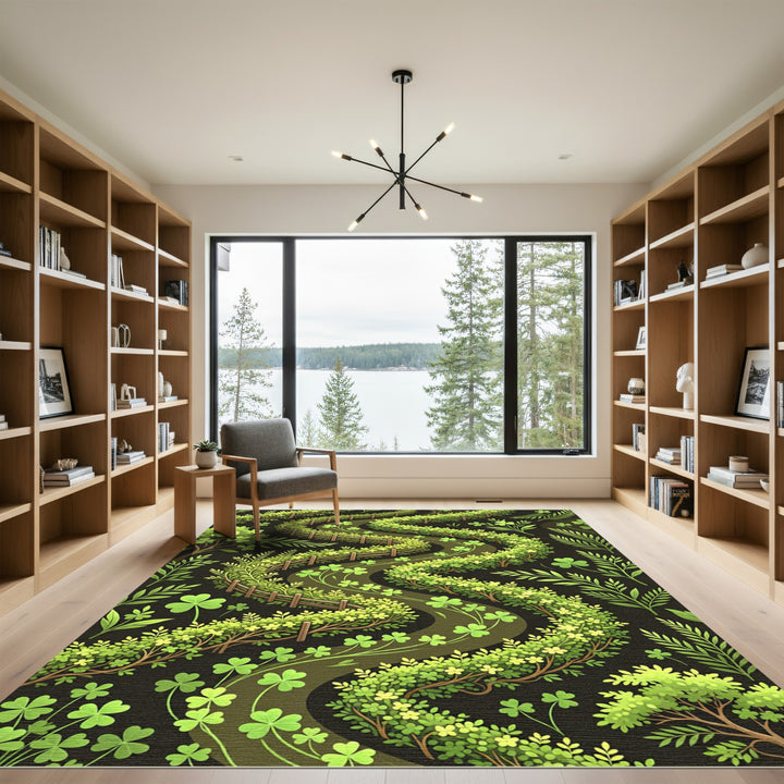 Lush Green Clover Pathway Rug