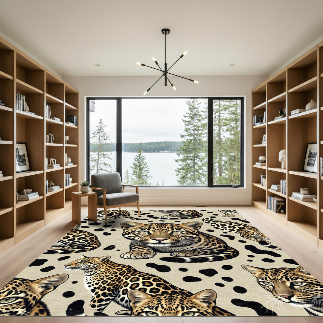 Dashing Leopard Spots Jungle Cats Rug