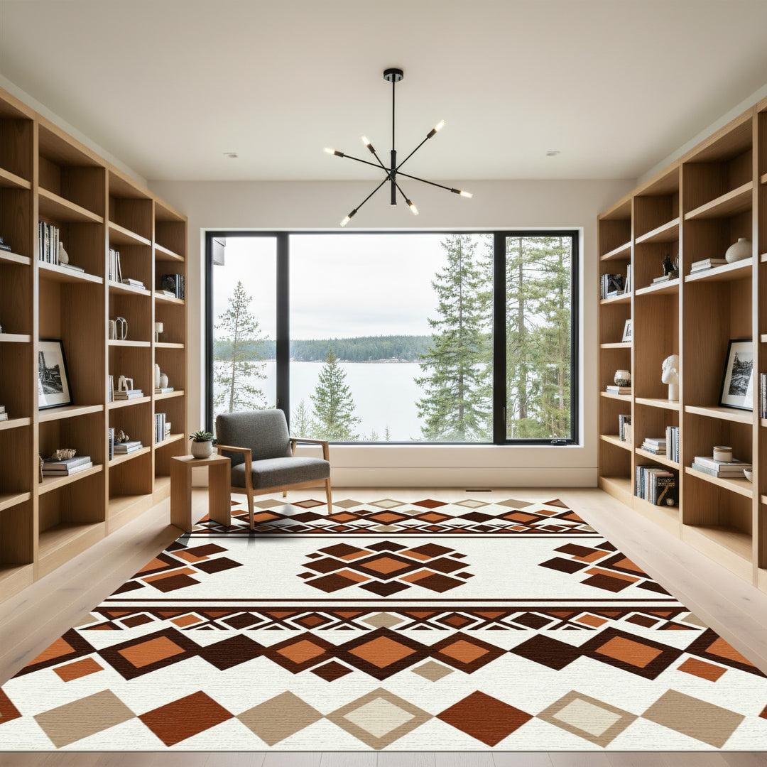 Earthy Rustic Diamond Stripe Rug